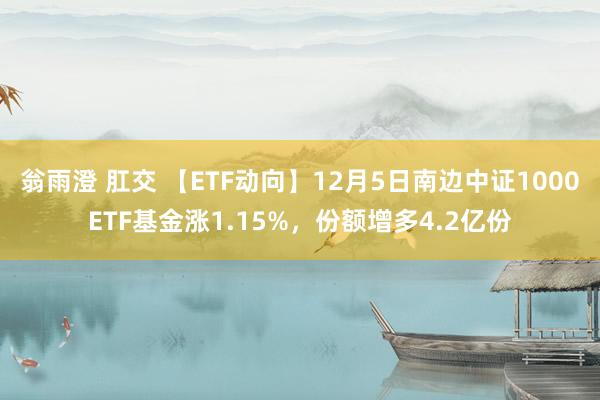 翁雨澄 肛交 【ETF动向】12月5日南边中证1000ETF基金涨1.15%，份额增多4.2亿份