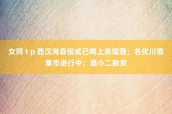女同 t p 西汉海昏侯或已喝上蒸馏酒；名优川酒集市进行中；酒小二融资