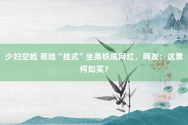 少妇空姐 萌娃“挂式”坐高铁成网红，网友：这票何如买？