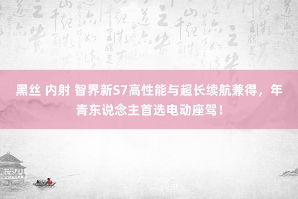 黑丝 内射 智界新S7高性能与超长续航兼得，年青东说念主首选电动座驾！
