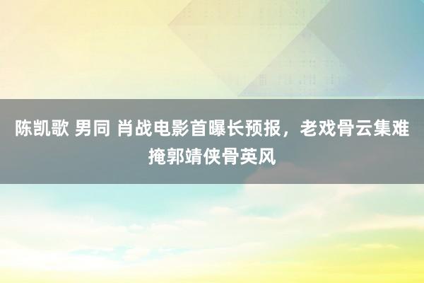 陈凯歌 男同 肖战电影首曝长预报，老戏骨云集难掩郭靖侠骨英风