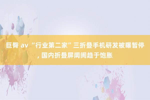 巨臀 av “行业第二家”三折叠手机研发被曝暂停, 国内折叠屏阛阓趋于饱胀
