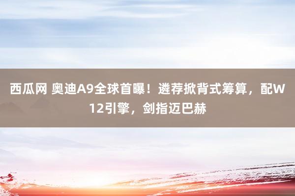 西瓜网 奥迪A9全球首曝！遴荐掀背式筹算，配W12引擎，剑指迈巴赫