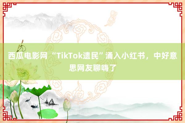西瓜电影网 “TikTok遗民”涌入小红书，中好意思网友聊嗨了