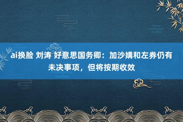 ai换脸 刘涛 好意思国务卿：加沙媾和左券仍有未决事项，但将按期收效