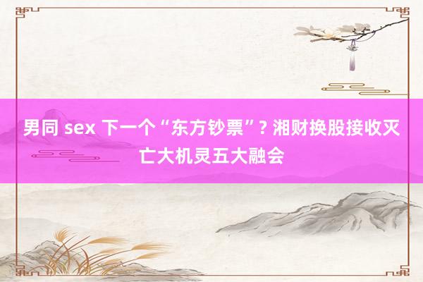 男同 sex 下一个“东方钞票”? 湘财换股接收灭亡大机灵五大融会