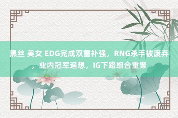 黑丝 美女 EDG完成双重补强，RNG杀手被废弃，业内冠军追想，IG下路组合重聚