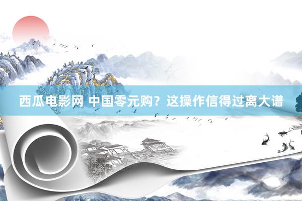 西瓜电影网 中国零元购？这操作信得过离大谱
