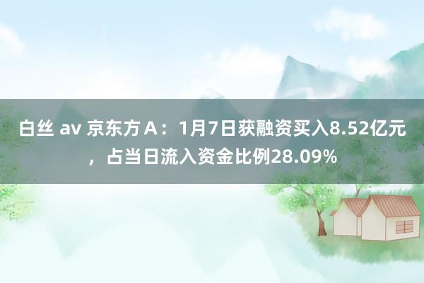 白丝 av 京东方Ａ：1月7日获融资买入8.52亿元，占当日流入资金比例28.09%