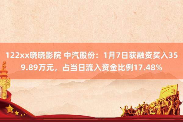 122xx晓晓影院 中汽股份：1月7日获融资买入359.89万元，占当日流入资金比例17.48%