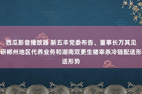 西瓜影音播放器 新五丰党委布告、董事长万其见调研郴州地区代养业务和湖南双更生猪宰杀冷链配送形势