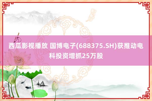 西瓜影视播放 国博电子(688375.SH)获推动电科投资增抓25万股
