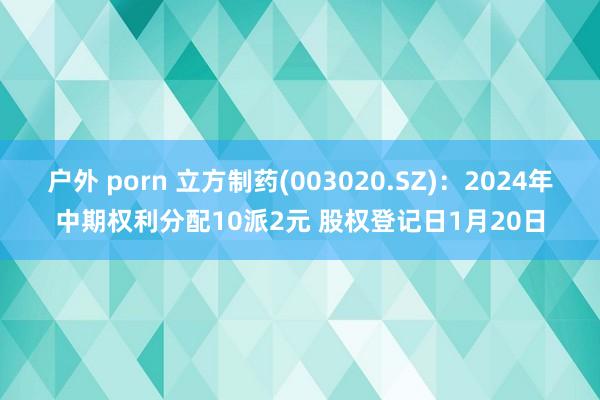 户外 porn 立方制药(003020.SZ)：2024年中期权利分配10派2元 股权登记日1月20日